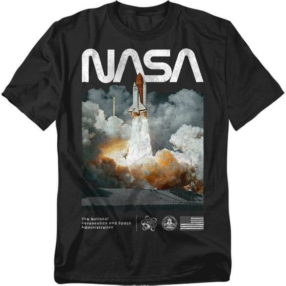 NASA T-Shirt Lift Off Black Unisex Graphic Tee for Men & Women
