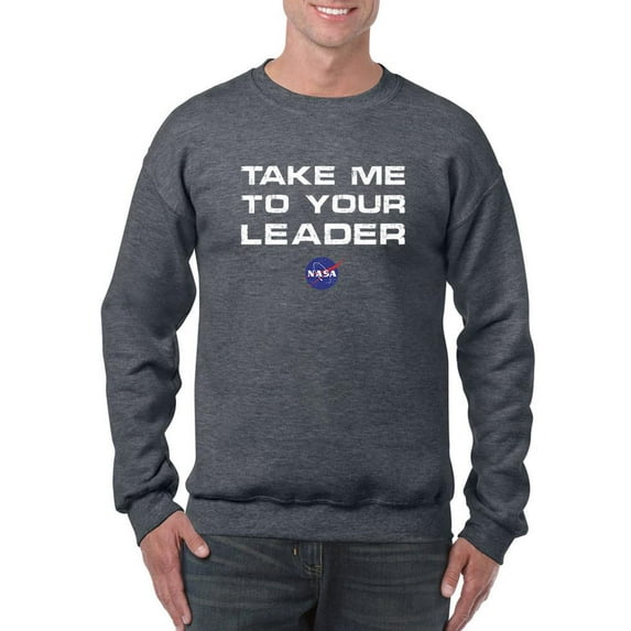 NASA Take Me To Your Leader Grunge Sweatshirt Men -NASA Designs, Male Small