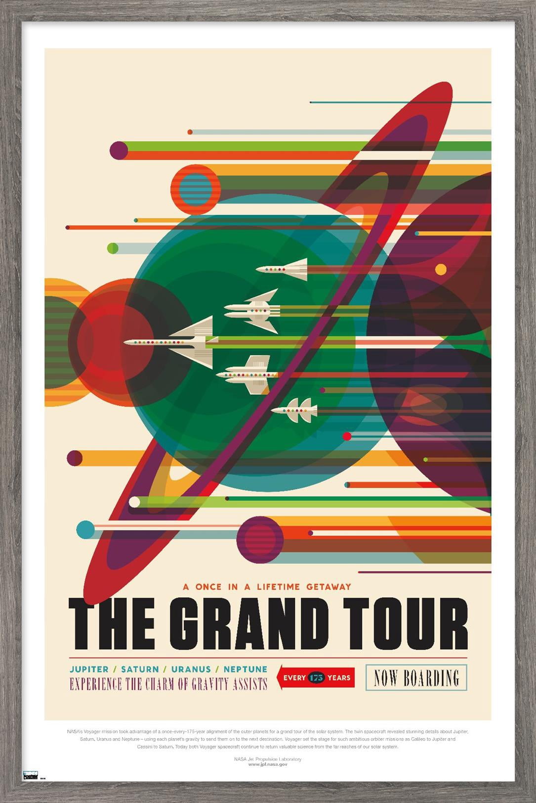 NASA - The Grand Tour Wall Poster, 22.375" x 34" Framed