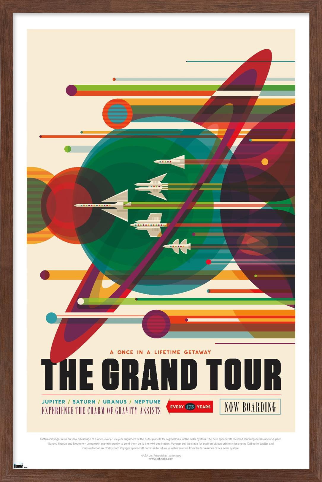 NASA - The Grand Tour Wall Poster, 22.375" x 34" Framed