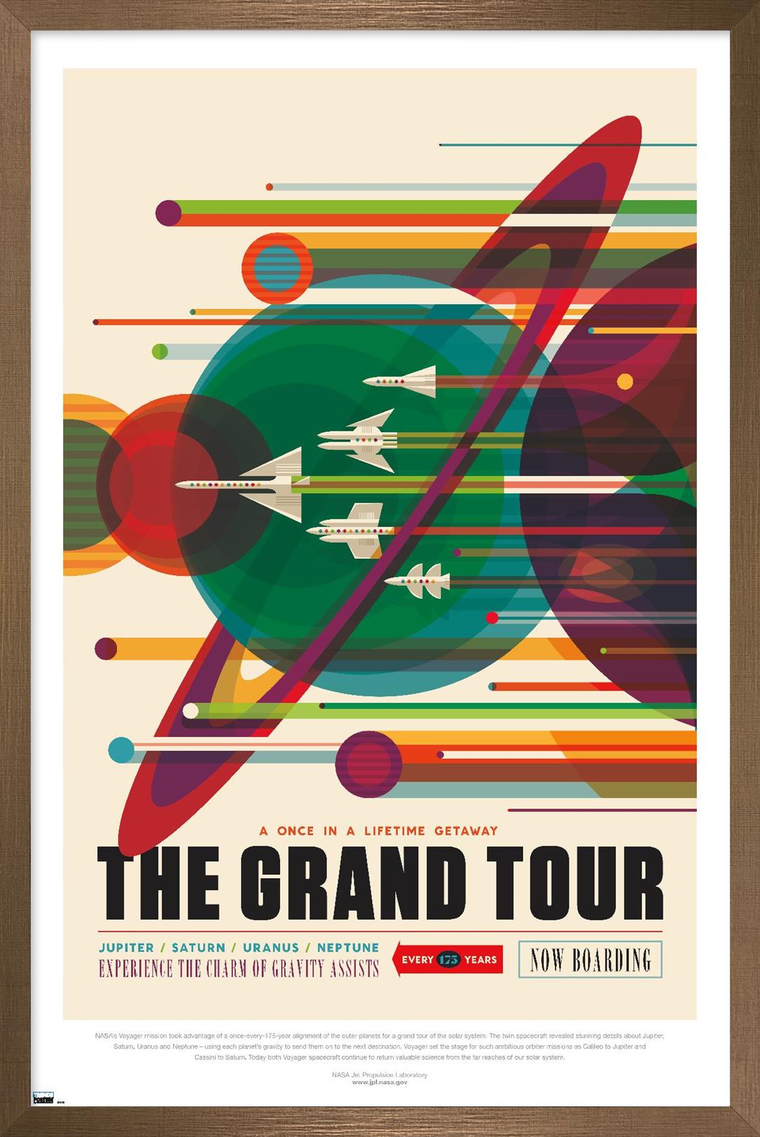 NASA - The Grand Tour Wall Poster, 22.375" x 34" Framed