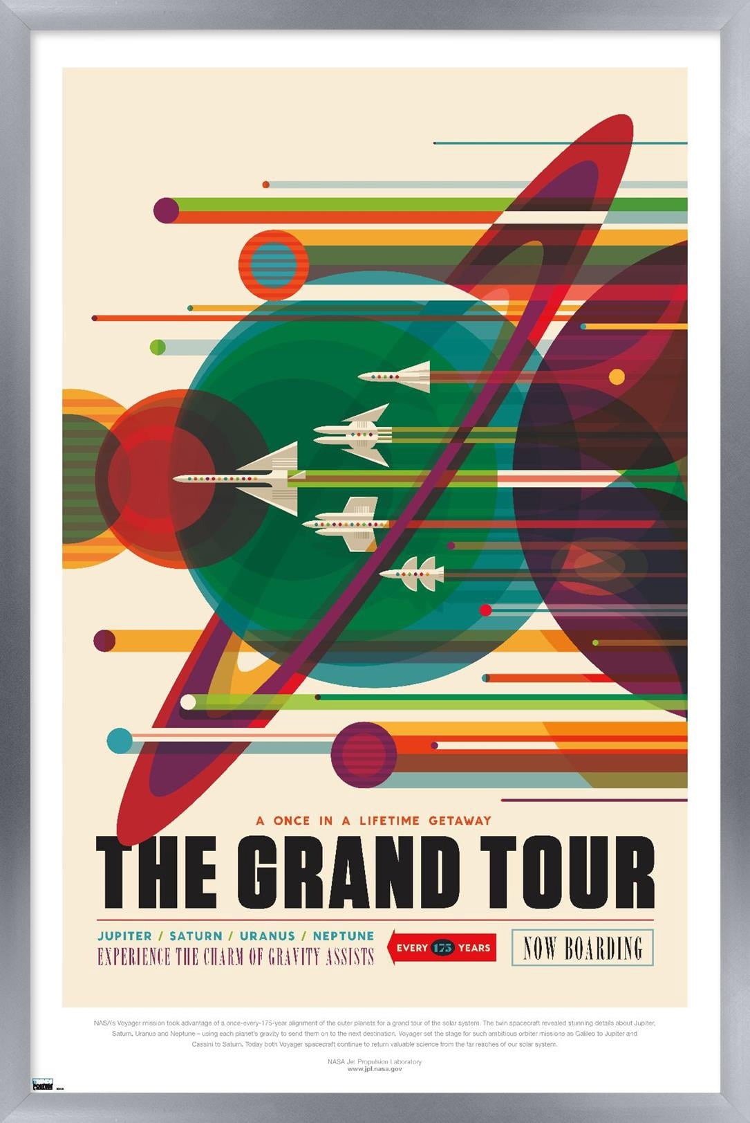 NASA - The Grand Tour Wall Poster, 22.375" x 34" Framed