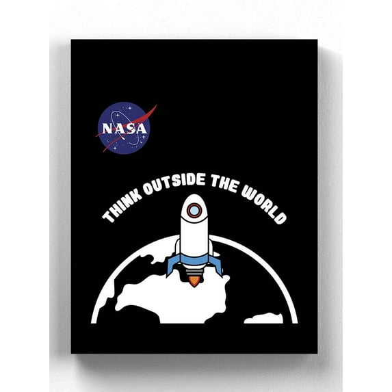 NASA Think Outside The World Wrapped Canvas -NASA Designs,