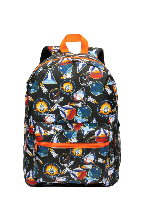 Unisex Student Backpack All Over Print Orange Black