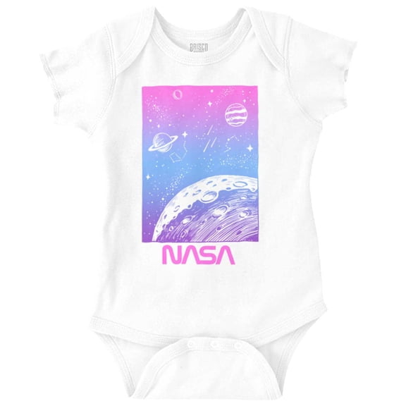 NASA Vaporwave Gradient Space Galaxy Romper Boys or Girls Infant Baby Brisco Brands 18M