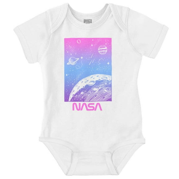 NASA Vaporwave Gradient Space Galaxy Romper Boys or Girls Infant Baby Brisco Brands 24M