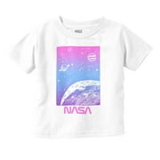 NASA Vaporwave Gradient Space Galaxy Toddler Boy Girl T Shirt Infant Toddler Brisco Brands 5T