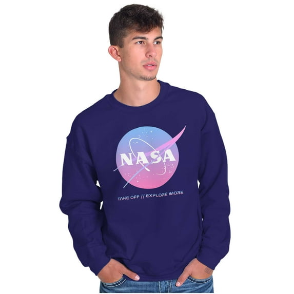 NASA Vaporwave Take Off Explore More Sweatshirt for Men or Women Brisco Brands M