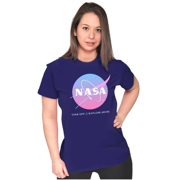 NASA Vaporwave Take Off Explore More Women's T Shirt Ladies Tee Brisco Brands S