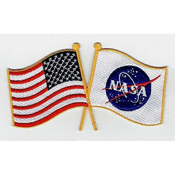 NASA Vector American Flag Embroidered Patch
