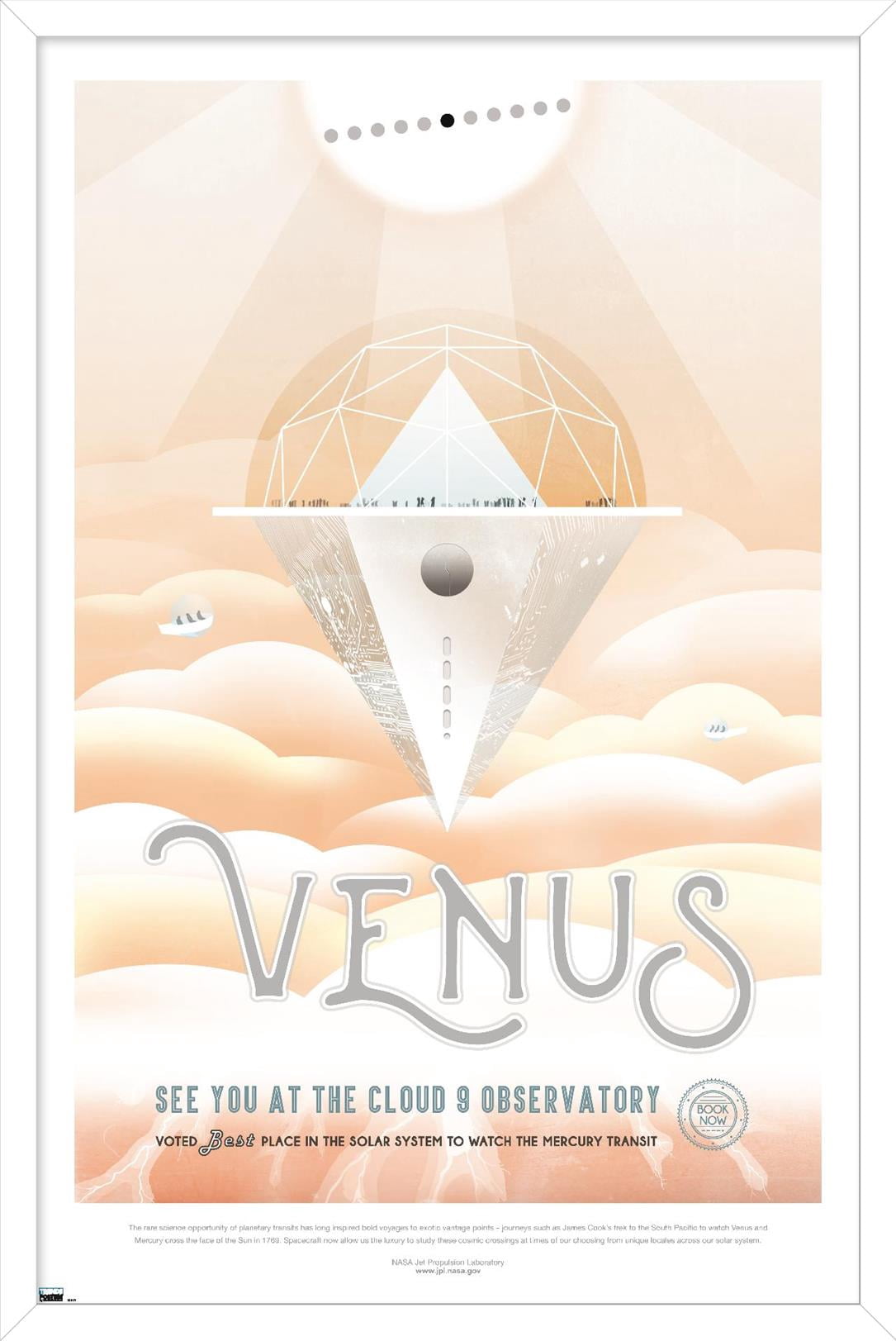 NASA - Venus Travel Poster Wall Poster, 14.725" x 22.375" Framed