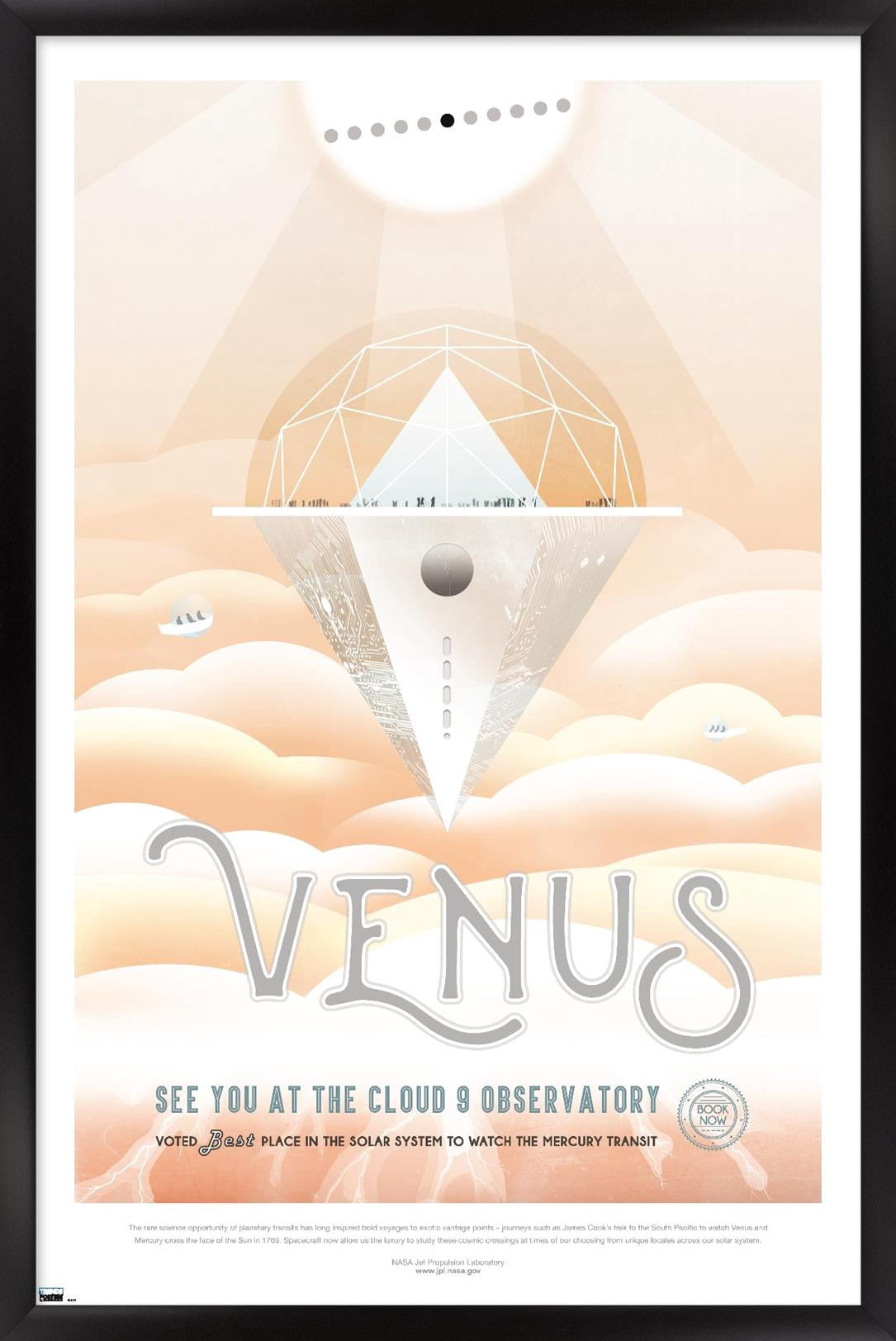 NASA - Venus Travel Poster Wall Poster, 14.725" x 22.375" Framed