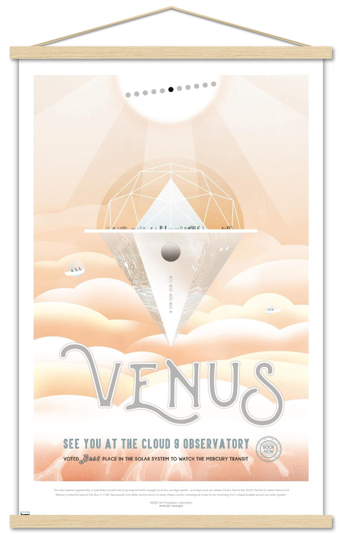 NASA - Venus Travel Poster Wall Poster with Magnetic Frame, 22.375" x 34"