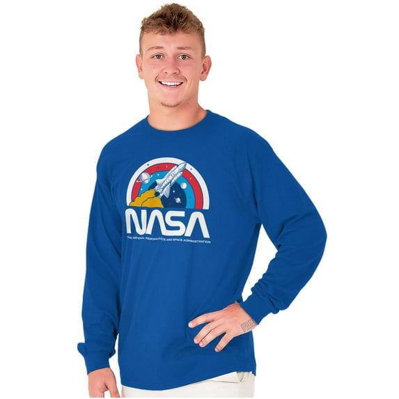 NASA Vintage Retro Space Shuttle Long Sleeve TShirt Men Women Brisco Brands L