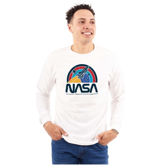 NASA Vintage Retro Space Shuttle Long Sleeve TShirt Men Women Brisco Brands S