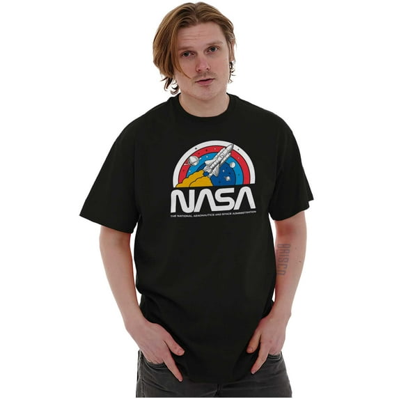 NASA Vintage Retro Space Shuttle Men's Graphic T Shirt Tees Brisco Brands M