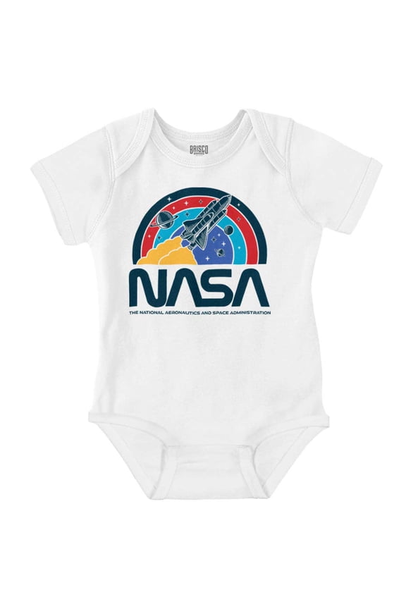 NASA Vintage Retro Space Shuttle Romper Boys or Girls Infant Baby Brisco Brands 18M