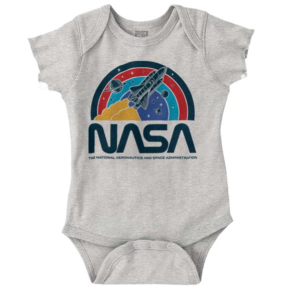 NASA Vintage Retro Space Shuttle Romper Boys or Girls Infant Baby Brisco Brands NB