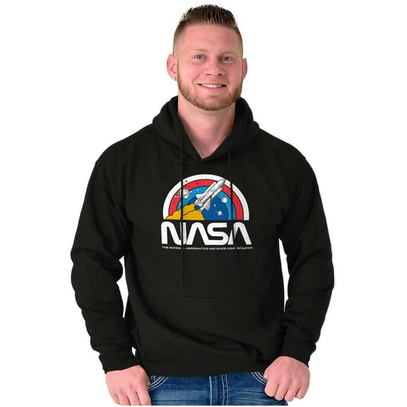 NASA Vintage Retro Space Shuttle Unisex Plus Size Hoodie Brisco Brands 2X