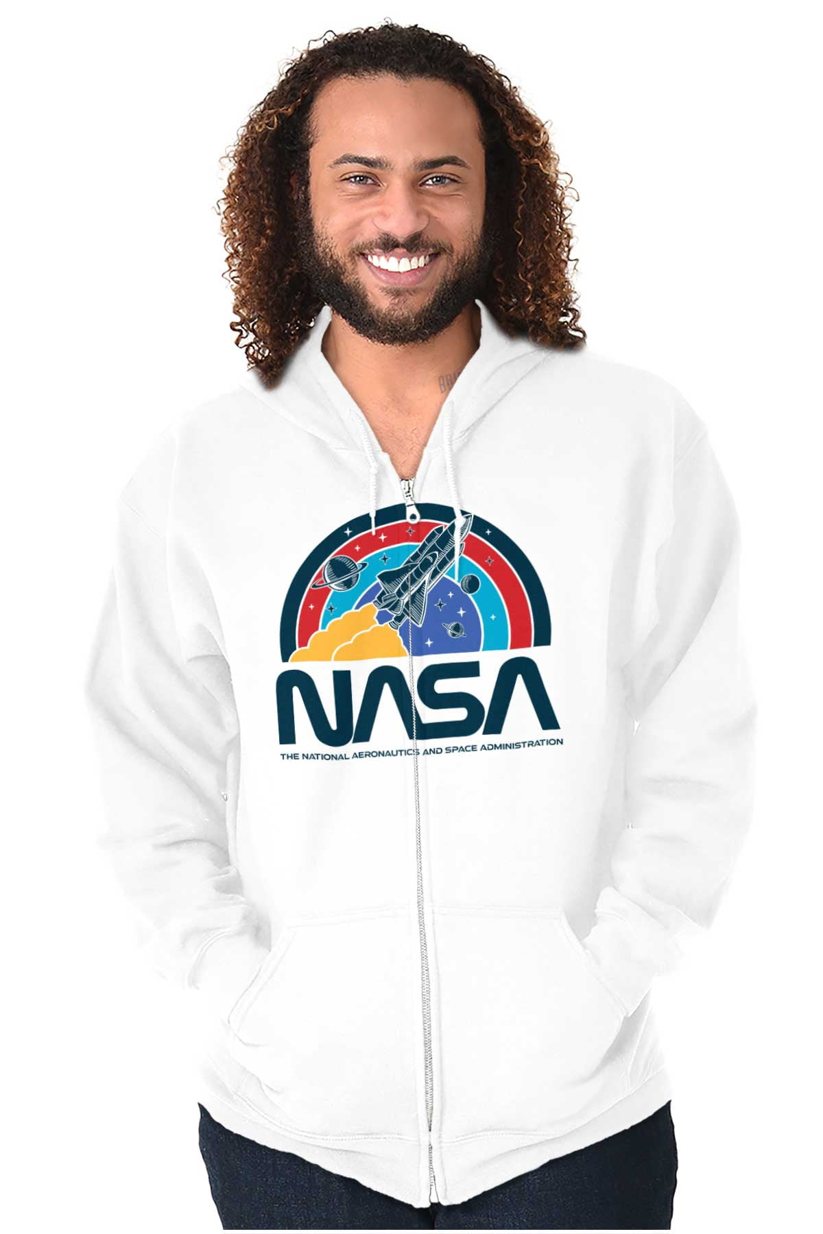 NASA Vintage Retro Space Shuttle Zip Up Hoodie Men's Women's Brisco ...
