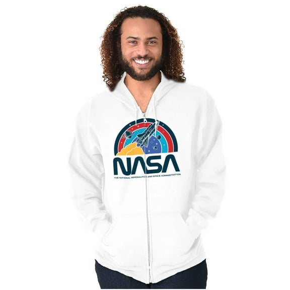 NASA Vintage Retro Space Shuttle Zip Up Hoodie Men's Women's Brisco Brands M