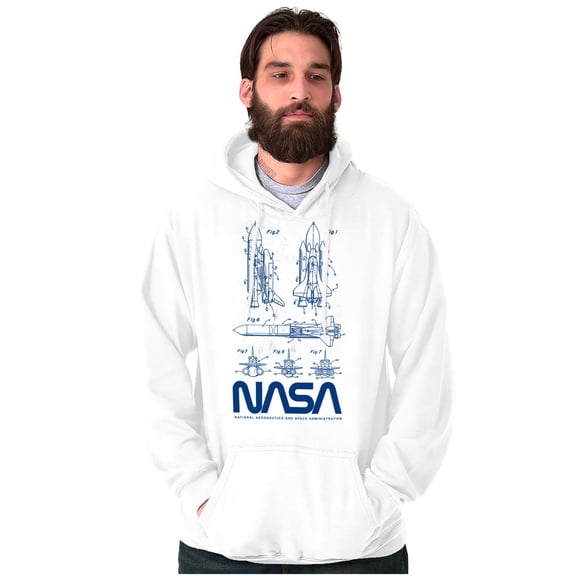 NASA Vintage Worm Logo Space Shuttle Hoodie Sweatshirt Women Men Brisco Brands M