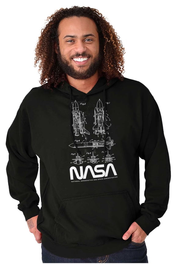 Vintage Worm Logo Space Shuttle Hoodie Sweatshirt Women Men Brisco Brands S