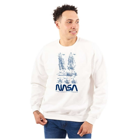 NASA Vintage Worm Logo Space Shuttle Sweatshirt for Men or Women Brisco Brands L