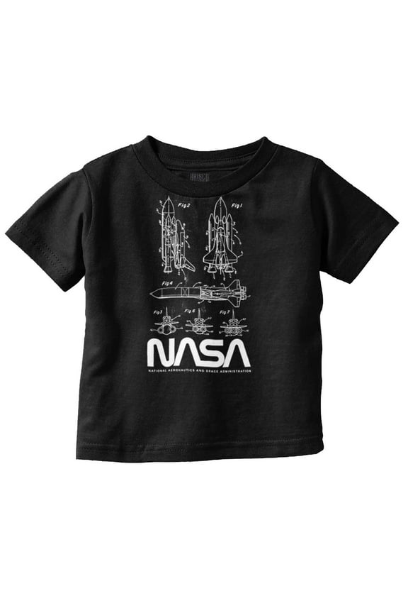 NASA Vintage Worm Logo Space Shuttle Toddler Boy Girl T Shirt Infant Toddler Brisco Brands 18M