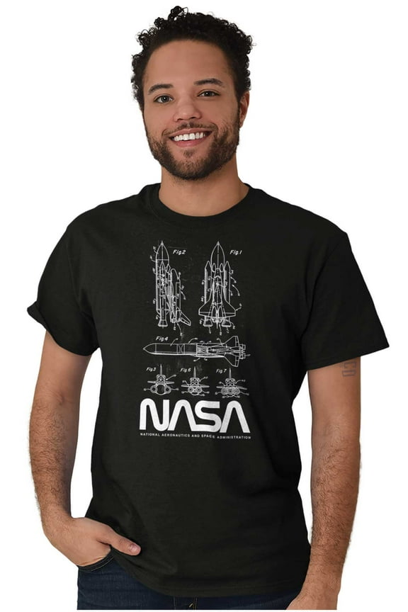 Vintage Worm Logo Space Shuttle Unisex Plus Size Graphic Tee Brisco Brands 3X