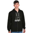 thumbnail image 1 of NASA Vintage Worm Logo Space Shuttle Zip Up Hoodie Men's Women's Brisco Brands S, 1 of 6