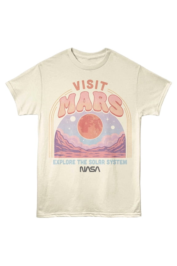 NASA Visit Mars Men's T Shirt (Ivory, Adult4XL)