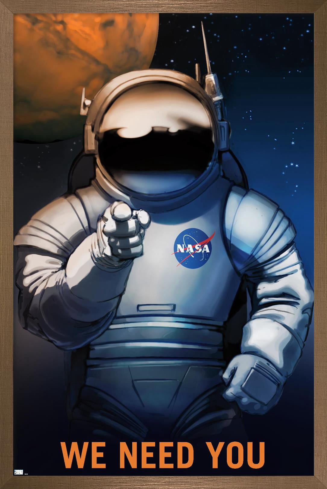 NASA - We Need You Wall Poster, 14.725" x 22.375" Framed