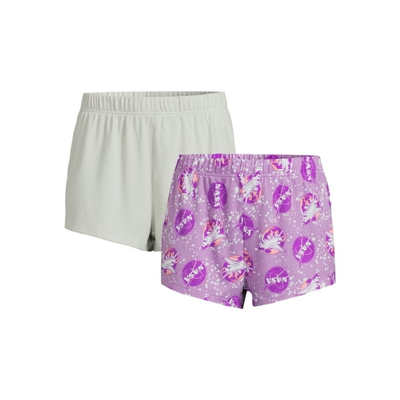 NASA Women’s and Women’s Plus Sleep Shorts, 2-Pack