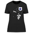 thumbnail image 1 of NASA Womens Graphic Tee - Astronaut In Space - Regular Fit 100% Cotton, 1 of 4
