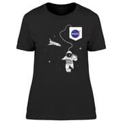 NASA Womens Graphic Tee - Astronaut In Space - Regular Fit 100% Cotton