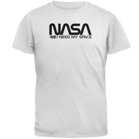 NASA Worm I Need My Space Mens T Shirt White MD
