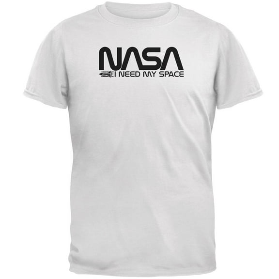 NASA Worm I Need My Space Mens T Shirt White MD