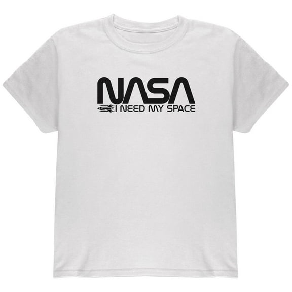 NASA Worm I Need My Space Youth T Shirt White YLG