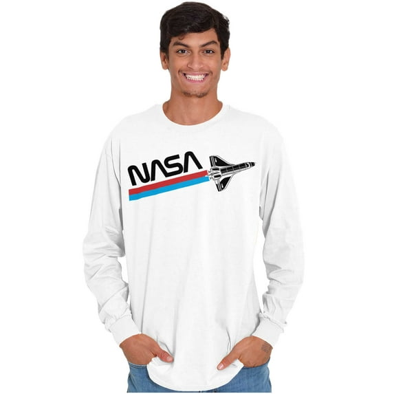 NASA Worm Logo American Space Shuttle Long Sleeve TShirt Men Women Brisco Brands L