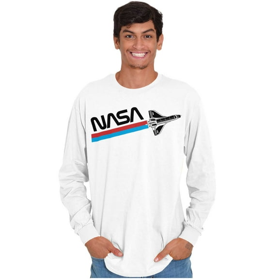 NASA Worm Logo American Space Shuttle Long Sleeve TShirt Men Women Brisco Brands S