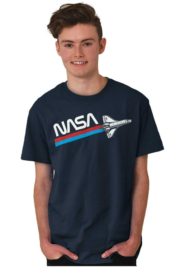 NASA Worm Logo American Space Shuttle Men's Graphic T Shirt Tees Brisco Brands L