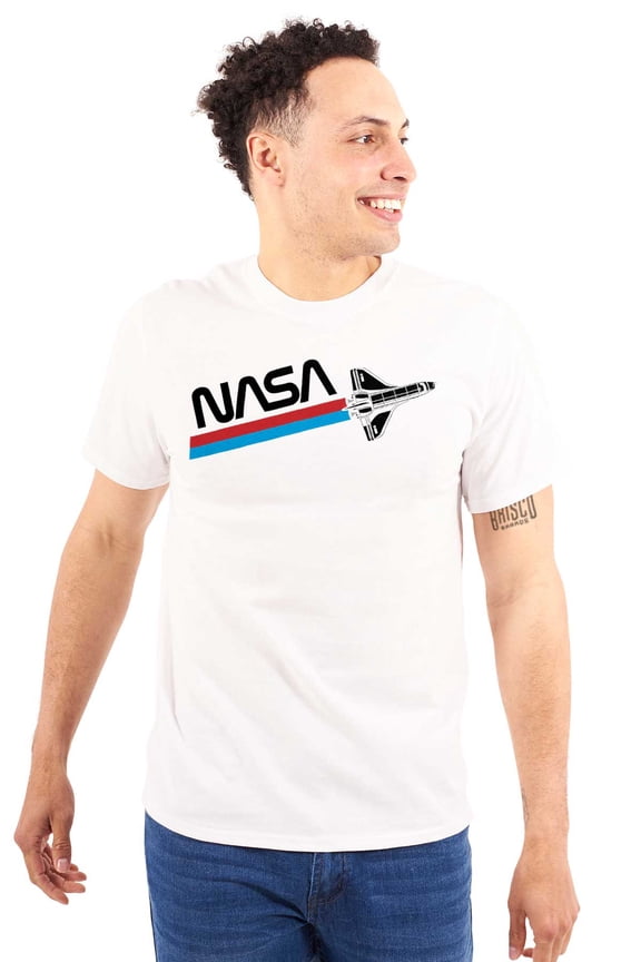 NASA Worm Logo American Space Shuttle Men's Graphic T Shirt Tees Brisco Brands M