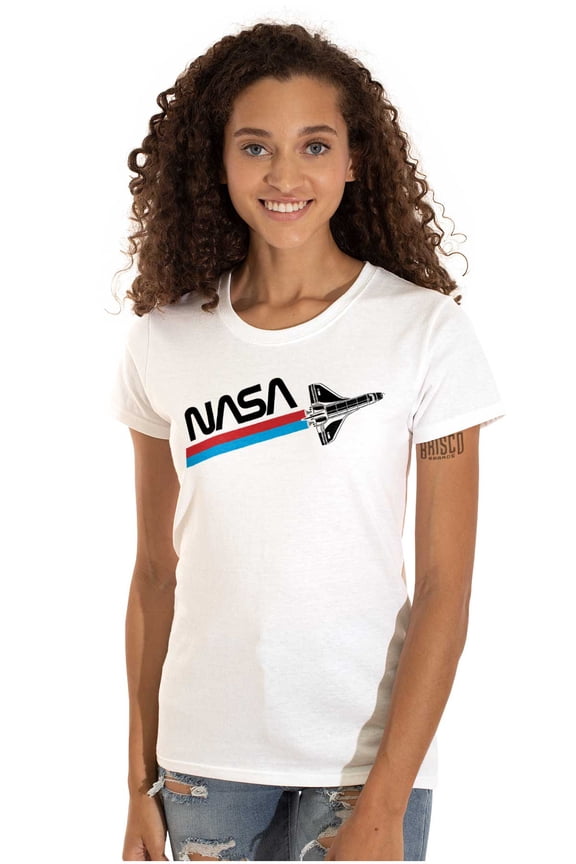 Worm Logo American Space Shuttle Women's T Shirt Ladies Tee Brisco Brands S