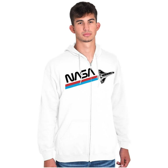 NASA Worm Logo American Space Shuttle Zip Up Hoodie Men's Women's Brisco Brands S