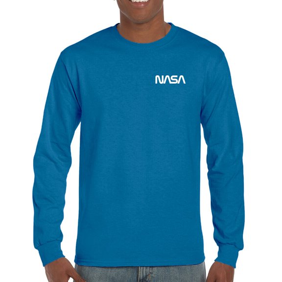NASA Worm Logo Crest Long Sleeve T-shirt Astronaut Space Mars Souvenir Emblem