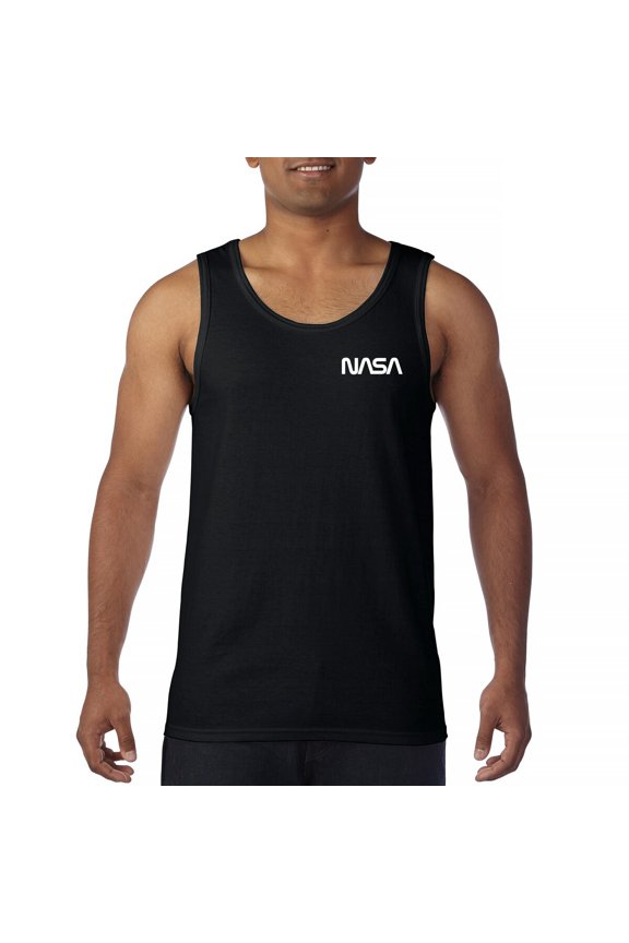 NASA Worm Logo Crest Men's Tank Top Astronaut Space Mars Souvenir Emblem