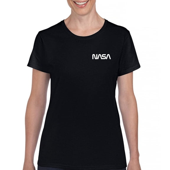 NASA Worm Logo Crest T-Shirt Astronaut Space Mars Souvenir Emblem Women's Tee
