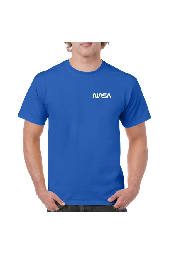 NASA Worm Logo Crest T-shirt Astronaut Space Mars Souvenir Emblem Men's Tee