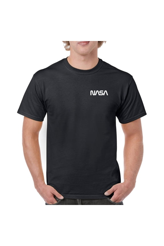 NASA Worm Logo Crest T-shirt Astronaut Space Mars Souvenir Emblem Men's Tee